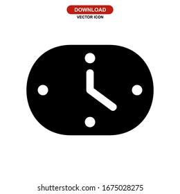 icono de reloj o logotipo símbolo de signo aislado ilustración vectorial - iconos vectoriales de estilo negro de alta calidad

