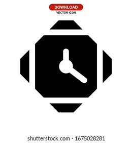 icono de reloj o logotipo símbolo de signo aislado ilustración vectorial - iconos vectoriales de estilo negro de alta calidad

