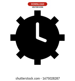 icono de reloj o logotipo símbolo de signo aislado ilustración vectorial - iconos vectoriales de estilo negro de alta calidad
