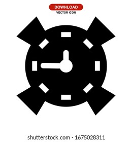 icono de reloj o logotipo símbolo de signo aislado ilustración vectorial - iconos vectoriales de estilo negro de alta calidad
