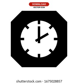 clock icon or logo isolated sign symbol vector illustration - high quality black style vector icons
