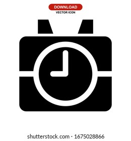 clock icon or logo isolated sign symbol vector illustration - high quality black style vector icons
