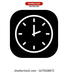 icono de reloj o logotipo símbolo de signo aislado ilustración vectorial - iconos vectoriales de estilo negro de alta calidad
