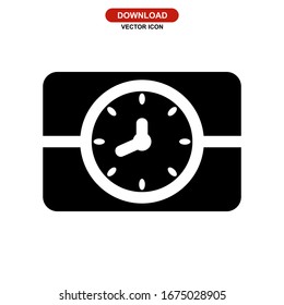 clock icon or logo isolated sign symbol vector illustration - high quality black style vector icons
