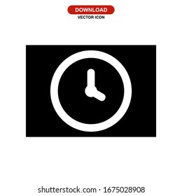 icono de reloj o logotipo símbolo de signo aislado ilustración vectorial - iconos vectoriales de estilo negro de alta calidad
