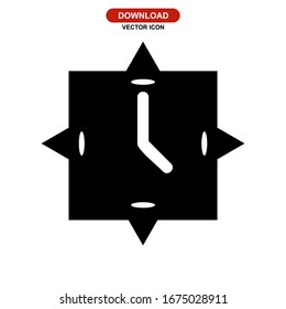 Uhrensymbol oder Logo einzeln auf Zeichensymbolen Vektorillustration - Hochwertige Vektorsymbole mit schwarzem Hintergrund
