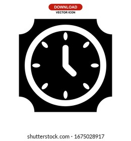 icono de reloj o logotipo símbolo de signo aislado ilustración vectorial - iconos vectoriales de estilo negro de alta calidad
