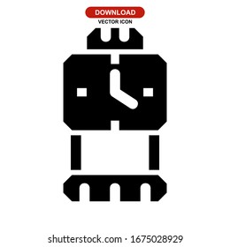 icono de reloj o logotipo símbolo de signo aislado ilustración vectorial - iconos vectoriales de estilo negro de alta calidad
