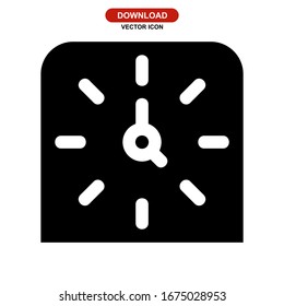 icono de reloj o logotipo símbolo de signo aislado ilustración vectorial - iconos vectoriales de estilo negro de alta calidad
