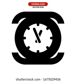 clock icon or logo isolated sign symbol vector illustration - high quality black style vector icons
