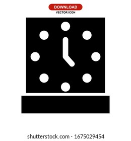 icono de reloj o logotipo símbolo de signo aislado ilustración vectorial - iconos vectoriales de estilo negro de alta calidad
