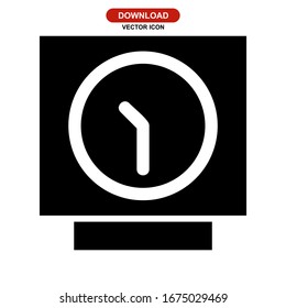 icono de reloj o logotipo símbolo de signo aislado ilustración vectorial - iconos vectoriales de estilo negro de alta calidad

