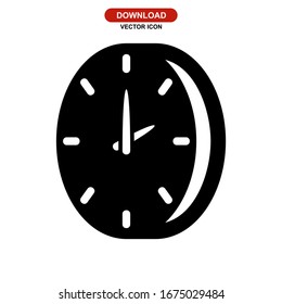 icono de reloj o logotipo símbolo de signo aislado ilustración vectorial - iconos vectoriales de estilo negro de alta calidad
