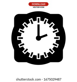 icono de reloj o logotipo símbolo de signo aislado ilustración vectorial - iconos vectoriales de estilo negro de alta calidad
