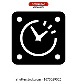 icono de reloj o logotipo símbolo de signo aislado ilustración vectorial - iconos vectoriales de estilo negro de alta calidad
