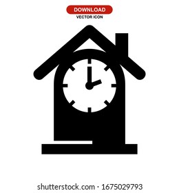 clock icon or logo isolated sign symbol vector illustration - high quality black style vector icons
