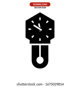 icono de reloj o logotipo símbolo de signo aislado ilustración vectorial - iconos vectoriales de estilo negro de alta calidad
