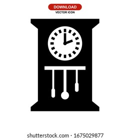 icono de reloj o logotipo símbolo de signo aislado ilustración vectorial - iconos vectoriales de estilo negro de alta calidad
