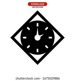 icono de reloj o logotipo símbolo de signo aislado ilustración vectorial - iconos vectoriales de estilo negro de alta calidad
