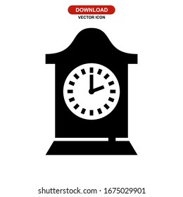 clock icon or logo isolated sign symbol vector illustration - high quality black style vector icons
