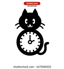 icono de reloj o logotipo símbolo de signo aislado ilustración vectorial - iconos vectoriales de estilo negro de alta calidad
