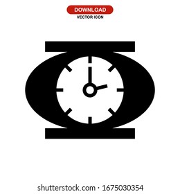 icono de reloj o logotipo símbolo de signo aislado ilustración vectorial - iconos vectoriales de estilo negro de alta calidad
