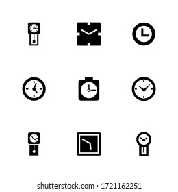 icono de reloj o logotipo símbolo de signo aislado ilustración vectorial - Colección de iconos vectoriales de estilo negro de alta calidad
