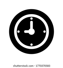 icono de reloj o logotipo símbolo de signo aislado ilustración vectorial - iconos vectoriales de estilo negro de alta calidad

