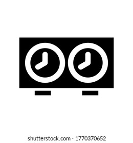 icono de reloj o logotipo símbolo de signo aislado ilustración vectorial - iconos vectoriales de estilo negro de alta calidad
