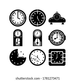 icono de reloj o logotipo símbolo de signo aislado ilustración vectorial - Colección de iconos vectoriales de estilo negro de alta calidad
