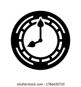 icono de reloj o logotipo símbolo de signo aislado ilustración vectorial - iconos vectoriales de estilo negro de alta calidad
