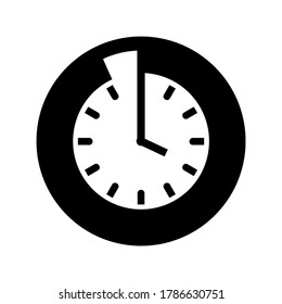 icono de reloj o logotipo símbolo de signo aislado ilustración vectorial - iconos vectoriales de estilo negro de alta calidad
