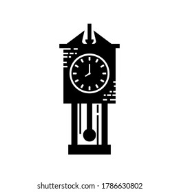 Uhrsymbol oder Logo einzeln auf Zeichensymbolen, Vektorgrafik - hochwertige Vektorsymbole in schwarzem Stil
