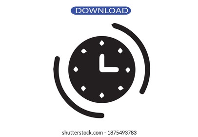 icono de reloj o logotipo símbolo de signo aislado ilustración vectorial - iconos vectoriales de estilo negro de alta calidad.