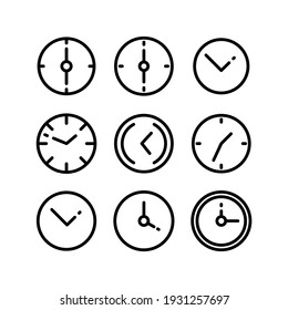 icono de reloj o logotipo símbolo de signo aislado ilustración vectorial - Colección de iconos vectoriales de estilo negro de alta calidad
