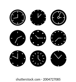 icono de reloj o logotipo símbolo de signo aislado ilustración vectorial - Colección de iconos vectoriales de estilo negro de alta calidad
