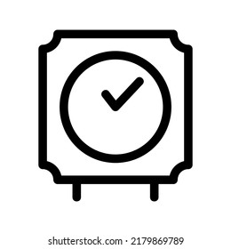 Uhrsymbol oder Logo einzeln auf Zeichensymbolen, Vektorgrafik - hochwertige Vektorsymbole in schwarzem Stil
