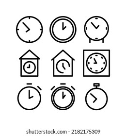 Uhrensymbol oder Logo einzeln auf Zeichen, Vektorgrafik - Sammlung von hochwertigen Vektorsymbol in schwarzem Stil
