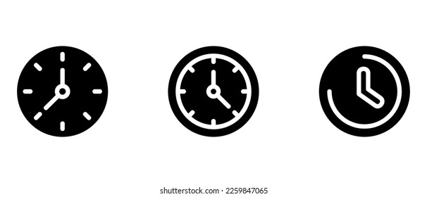 icono de reloj o logotipo símbolo de signo aislado ilustración vectorial - iconos vectoriales de estilo negro de alta calidad