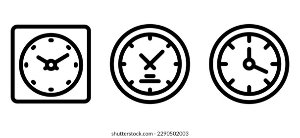 clock icon or logo isolated sign symbol vector illustration - high quality black style vector icons