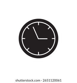 clock icon or logo isolated sign symbol vector,flat black simple illustration for web and app..eps