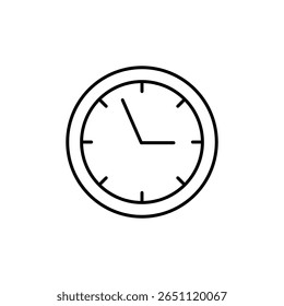 Vector de símbolo de signo aislado de logotipo o icono de reloj, ilustración lineal negra plana para Web y App.. eps