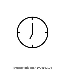 Clock-Symbol-Logo für Vektorgrafik, einfacher, weißer Hintergrund