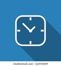 clock icon with long shadow
