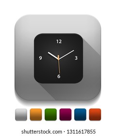 clock icon With long shadow over app button