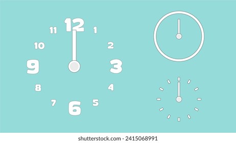 Clock icon, minimal style. arrow show number. on the blue sky background