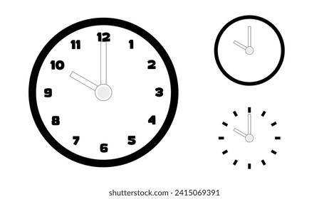 Icono de reloj, estilo mínimo. número de presentación de flecha. sobre el fondo blanco