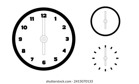 Clock icon, minimal style. arrow show number. on the white background