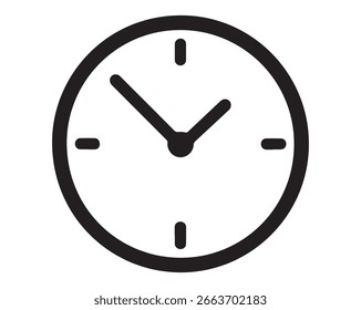 Clock Icon – Minimal Time Symbol Deadlines or Productivity Vector Editable File.