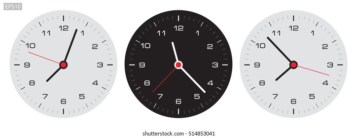 Uhrsymbol im Minimalismus-Stil, schwarz-grau, Timer auf weißem Hintergrund. Gestaltungselement der Vektorillustration